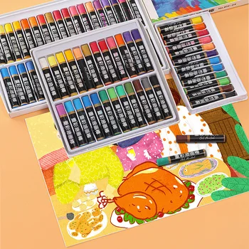 Студенческая масляная палочка для рисования 12/36 цветов, профессиональный художник для рисования мягким карандашом, школьные принадлежности, канцелярские принадлежности